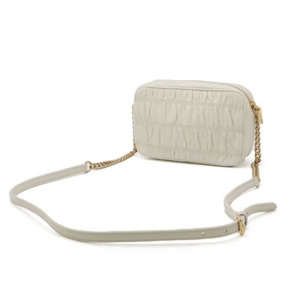 Prada Leather Gathered White White Pochette Nappa Gaufre - Picture 1 of 7